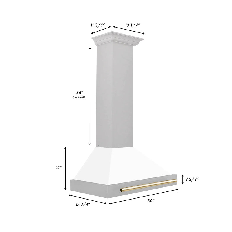 ZLINE 30" Autograph Stainless Wall Range Hood KB4SNZ-WM30-G by Farmhouse Kitchen and Bath