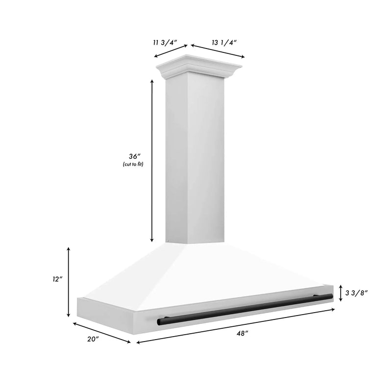 ZLINE 48" Autograph Stainless Wall Range Hood KB4STZ-WM48-MB by Farmhouse Kitchen and Bath
