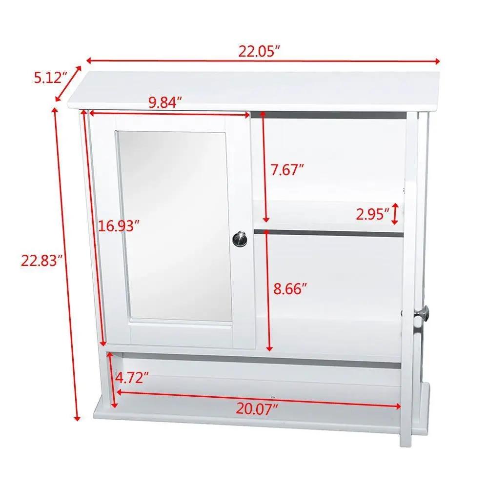 2-Door Wall Mounted Bathroom Medicine Cabinet with Mirror in White by HomePacific