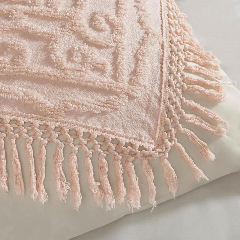 King 100-Percent Cotton Chenille Bedspread with Fringe Hem in Pink Blush by HomePacific