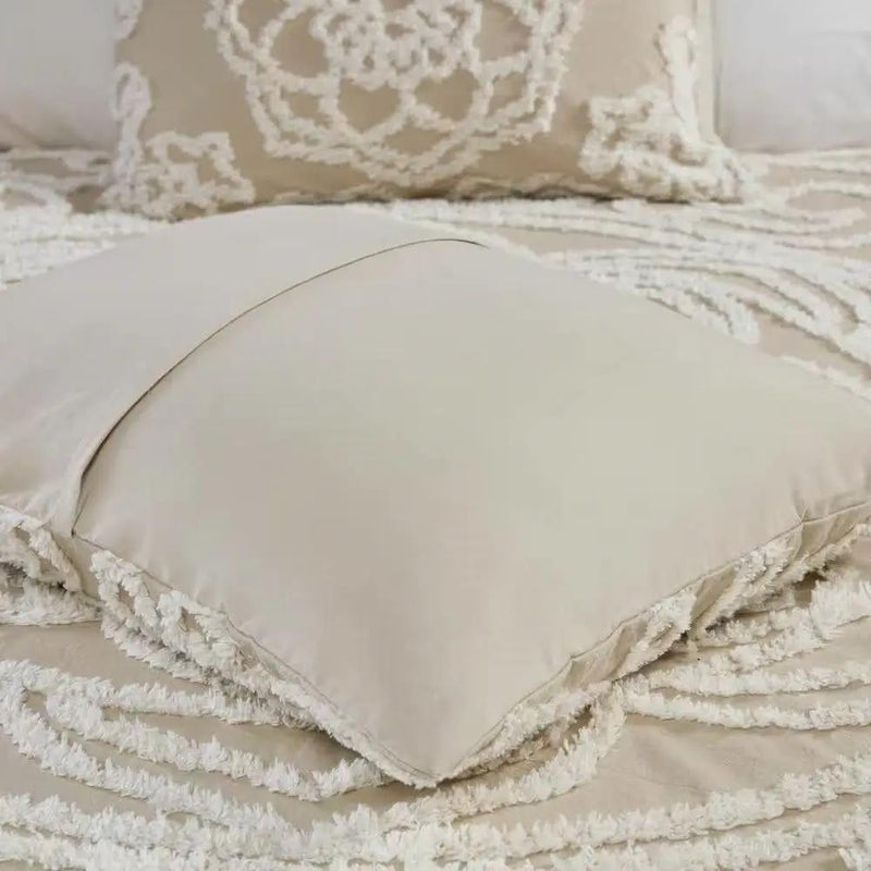 King 100-Percent Cotton Chenille Bedspread with Fringe Hem in Khaki Taupe Beige by HomePacific