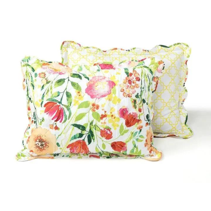 King/Cal King Lightweight Polyester Scalloped Edges Floral Quilt Set by HomePacific