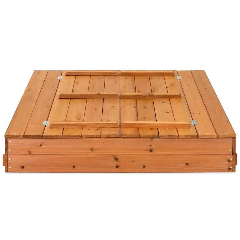 Sturdy Brown Cedar Kids Complete Seated Bench Sandbox by HomePacific