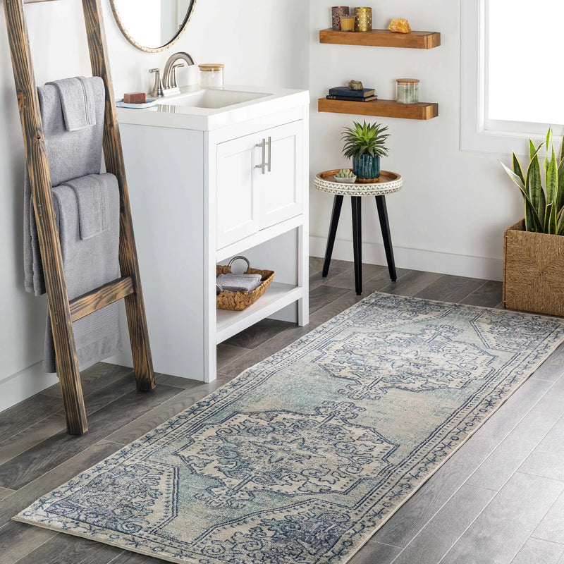 Kenmare Blue Medallion Rug - Clearance by Boutique Rugs