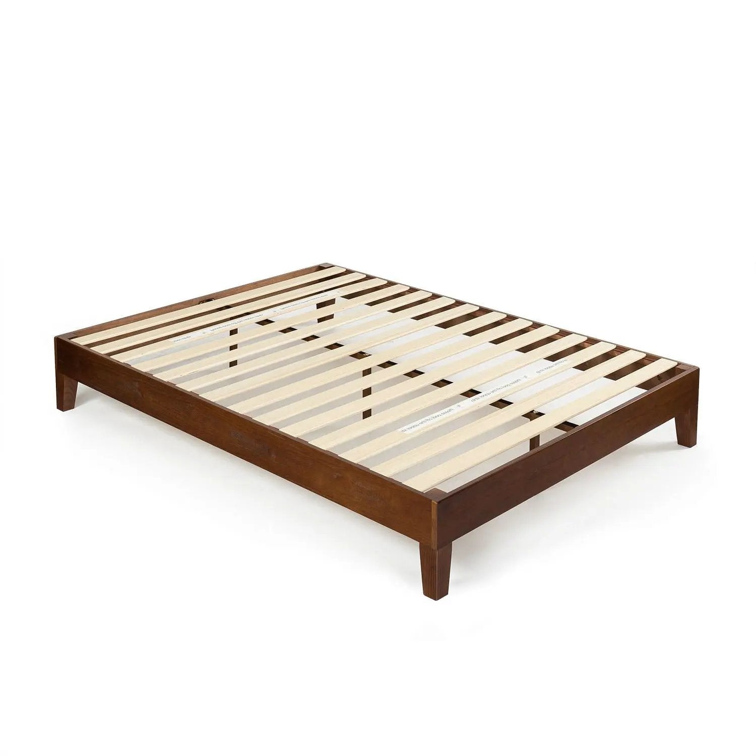King size Low Profile Solid Wood Platform Bed Frame in Espresso Finish by HomePacific
