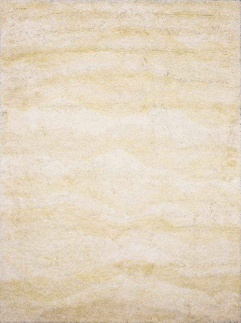 Kettering Solid Cream Wool Shag Rug by Boutique Rugs
