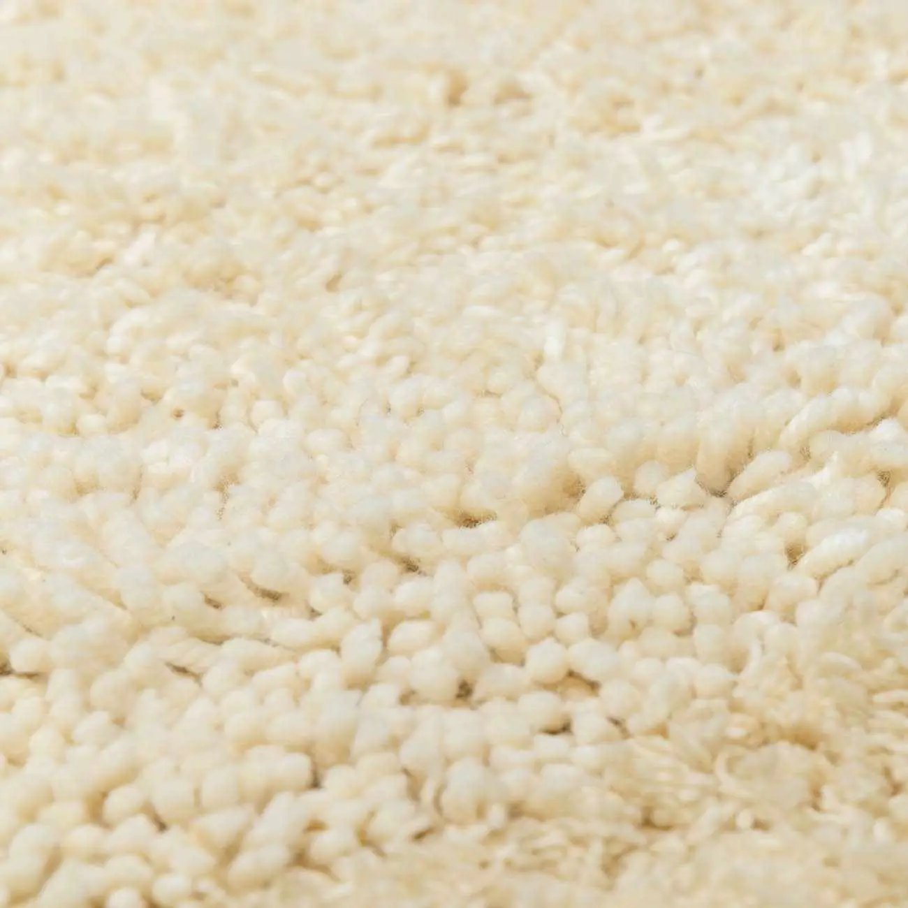 Kettering Solid Cream Wool Shag Rug by Boutique Rugs