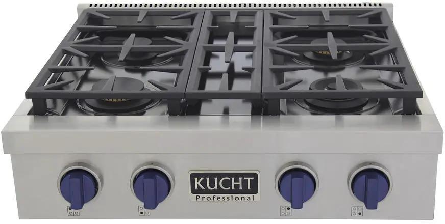 Kucht 30 Inch Gas Sealed Burner Rangetop KFX309T-B by Farmhouse Kitchen and Bath
