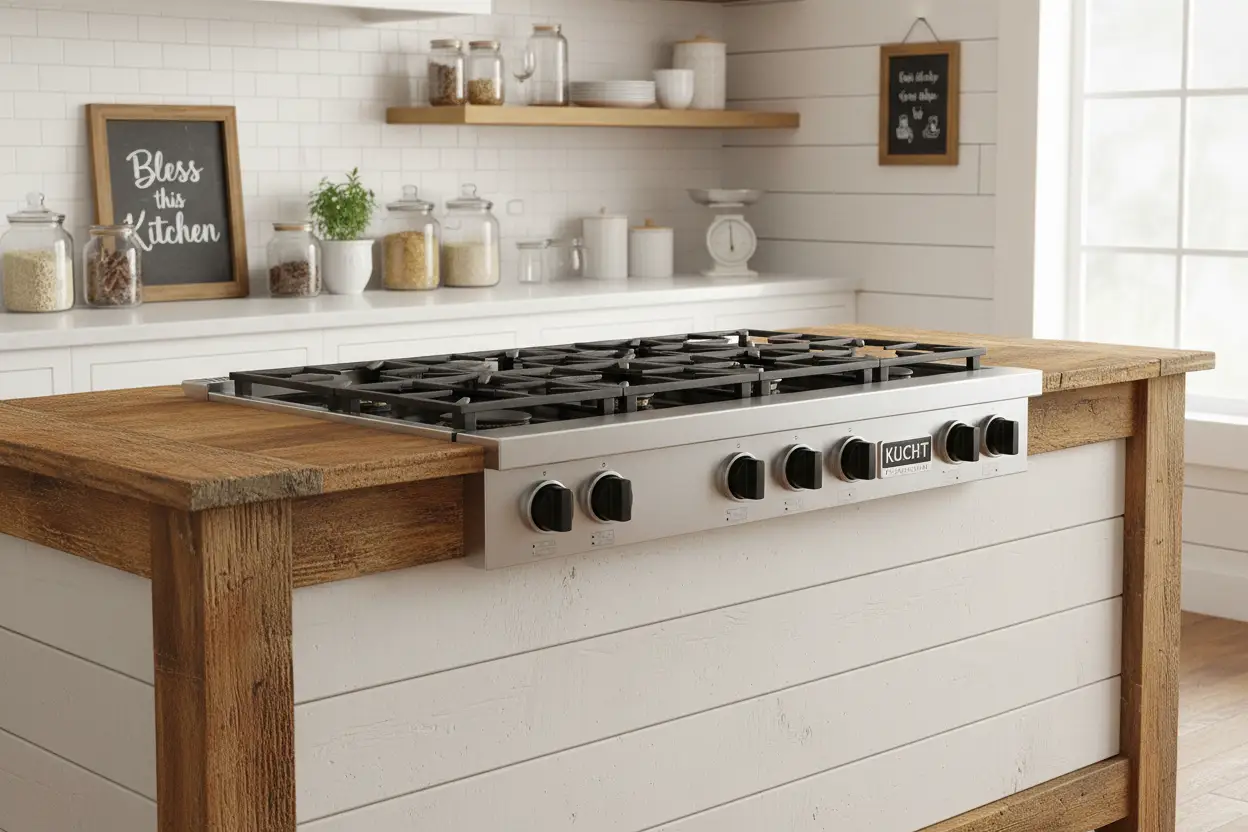 Kucht 48" Inch Gas Sealed Burner Rangetop, KFX489T-K by Farmhouse Kitchen and Bath