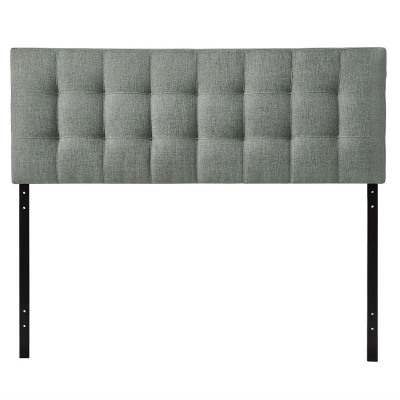 King size Grey Fabric Modern Button-Tufted Upholstered Headboard by HomePacific