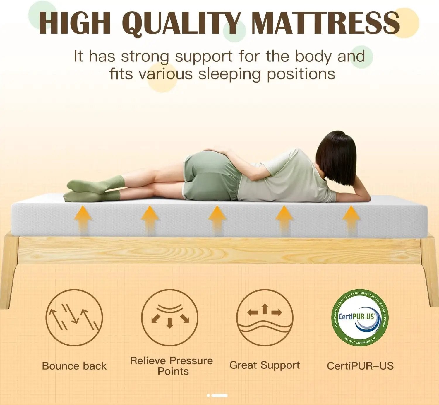 King size 8-inch Thick Medium Firm Cool Gel Memory Foam Mattress by HomePacific