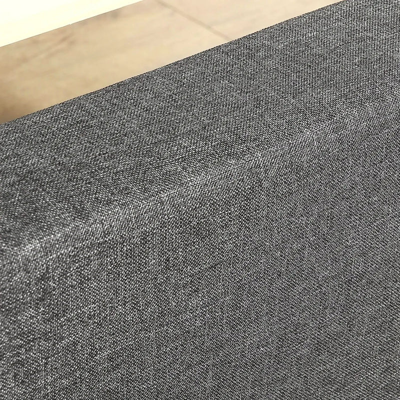 King size Modern Grey Upholstered Padded Platform Bed Fame by HomePacific