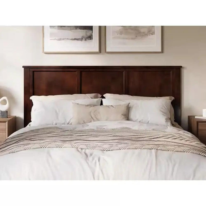 King size Traditional Style Headboard in Walnut Wood Finish by HomePacific