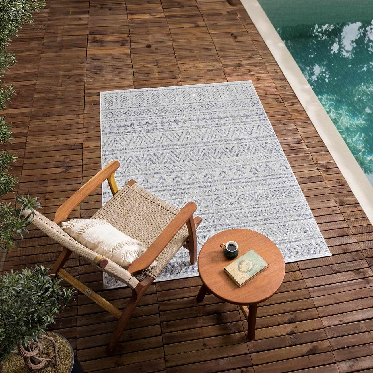 Novato Gray All Over Pattern Performance Outdoor Rug - Clearance by Boutique Rugs