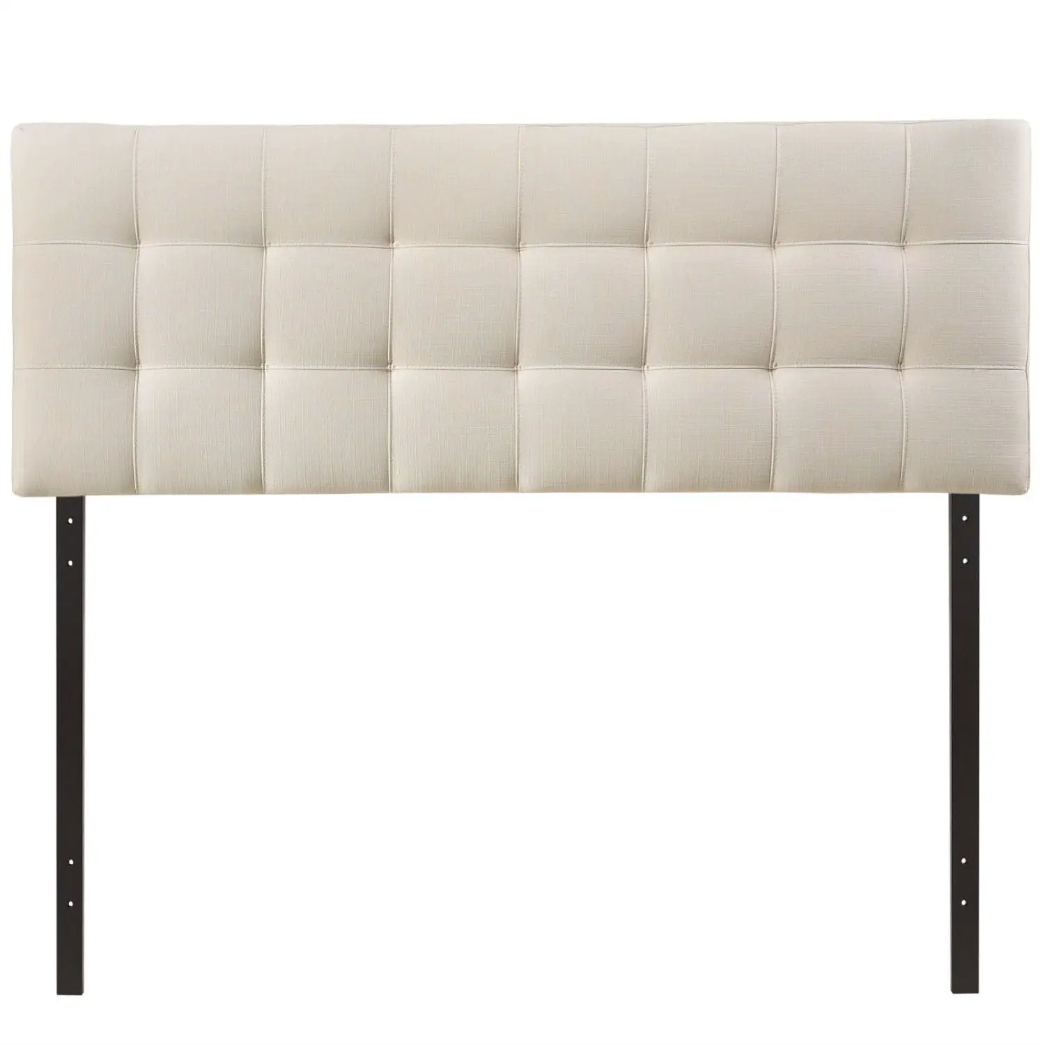 King size Off-White Ivory Fabric Button-Tufted Upholstered Headboard by HomePacific
