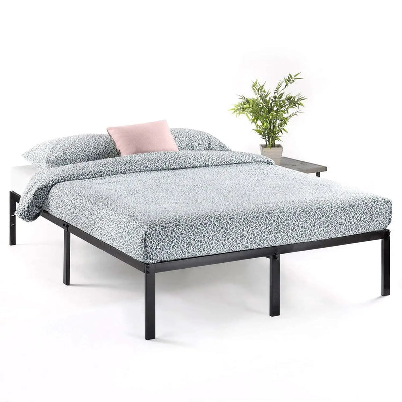 King size Modern Black Metal Heavy Duty Platform Bed Frame by HomePacific