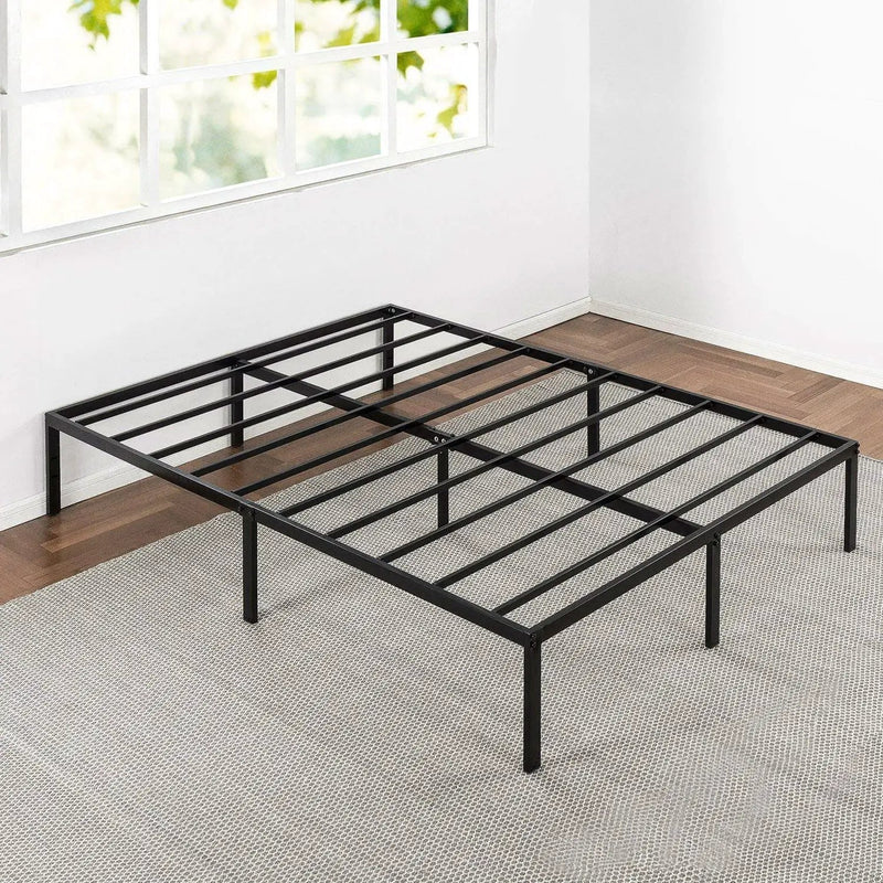 King size Modern Black Metal Heavy Duty Platform Bed Frame by HomePacific