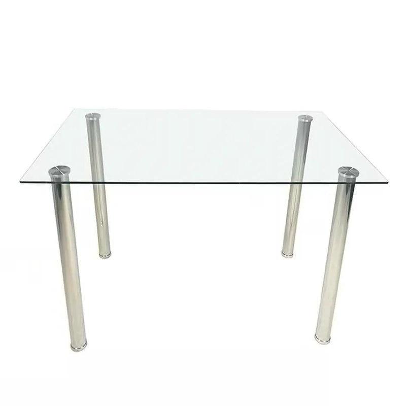 Modern 47-inch x 27-inch Tempered Glass Top Dining Table by HomePacific