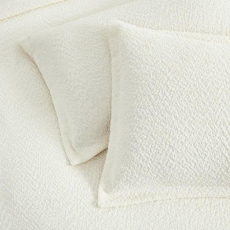 King Size 3-Piece Off White Boucle Duvet Cover Set by HomePacific