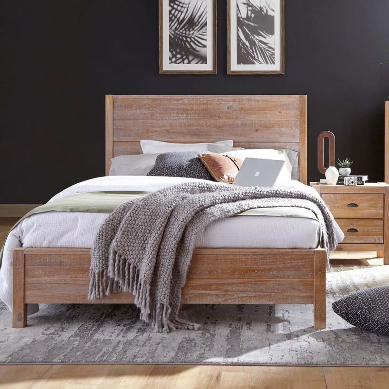 FarmHome Rustic Solid Pine Platform Bed in King Size by HomePacific