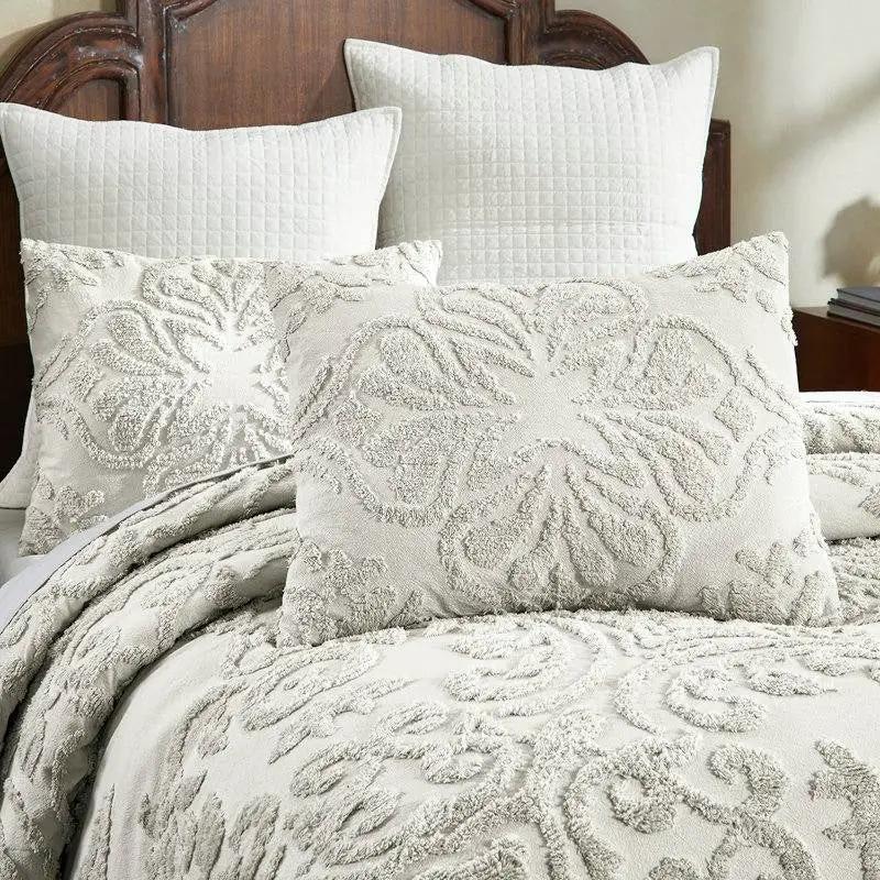 King Size 100-Percent Cotton Chenille 3-Piece Coverlet Bedspread Set in Ivory by HomePacific