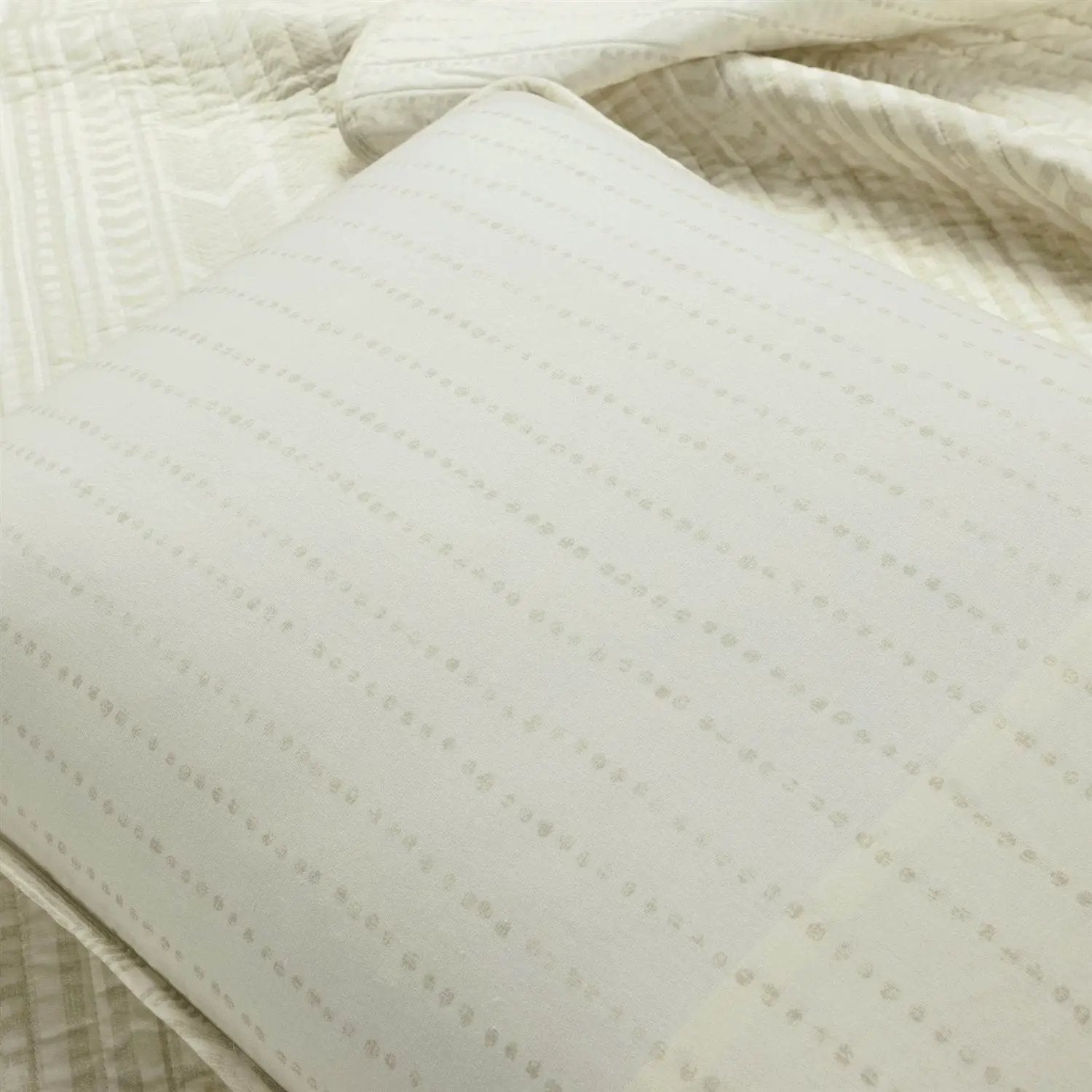 King size Scandinavian Chevron Ivory Reversible Cotton Quilt Set by HomePacific