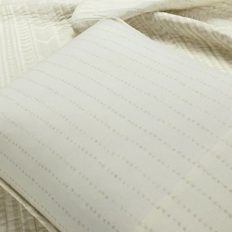 King size Scandinavian Chevron Ivory Reversible Cotton Quilt Set by HomePacific