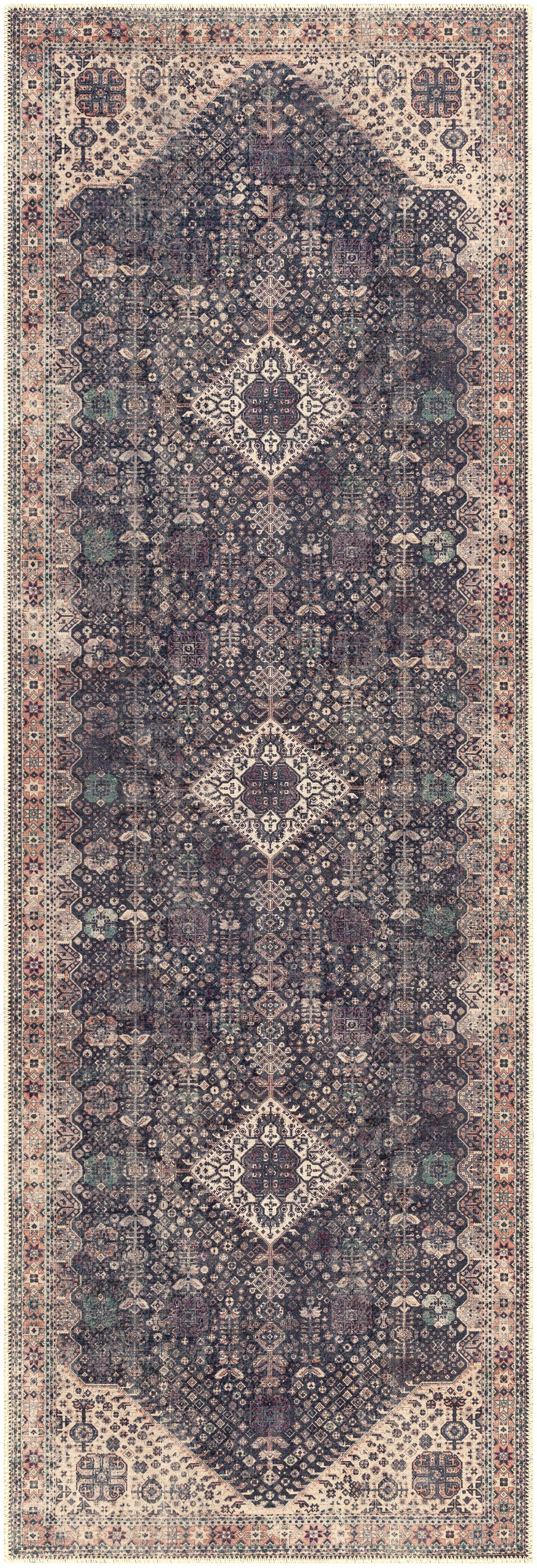 Kittrell Vintage Flat Pile Washable Rug - Clearance by Boutique Rugs