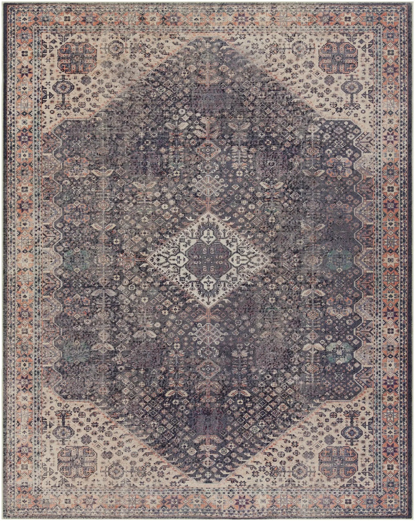 Kittrell Vintage Flat Pile Washable Rug - Clearance by Boutique Rugs