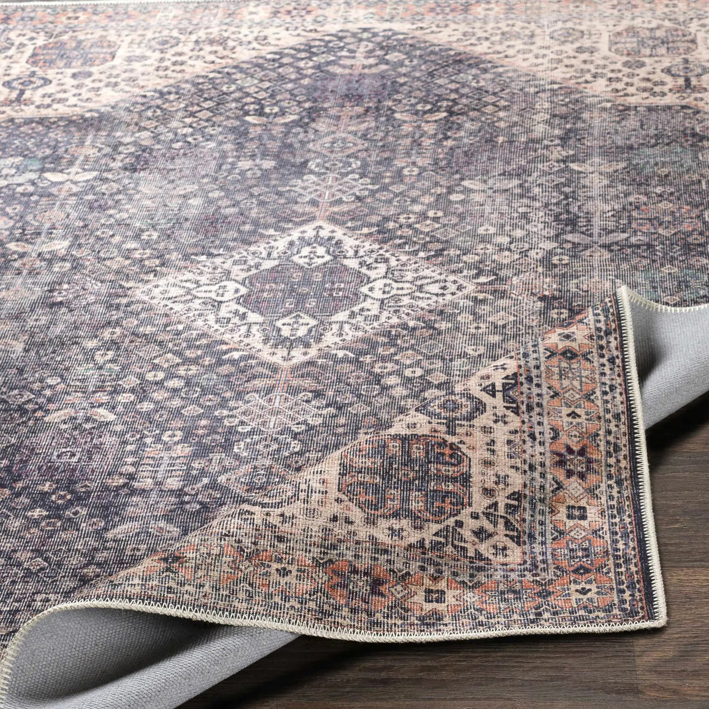 Kittrell Vintage Flat Pile Washable Rug - Clearance by Boutique Rugs