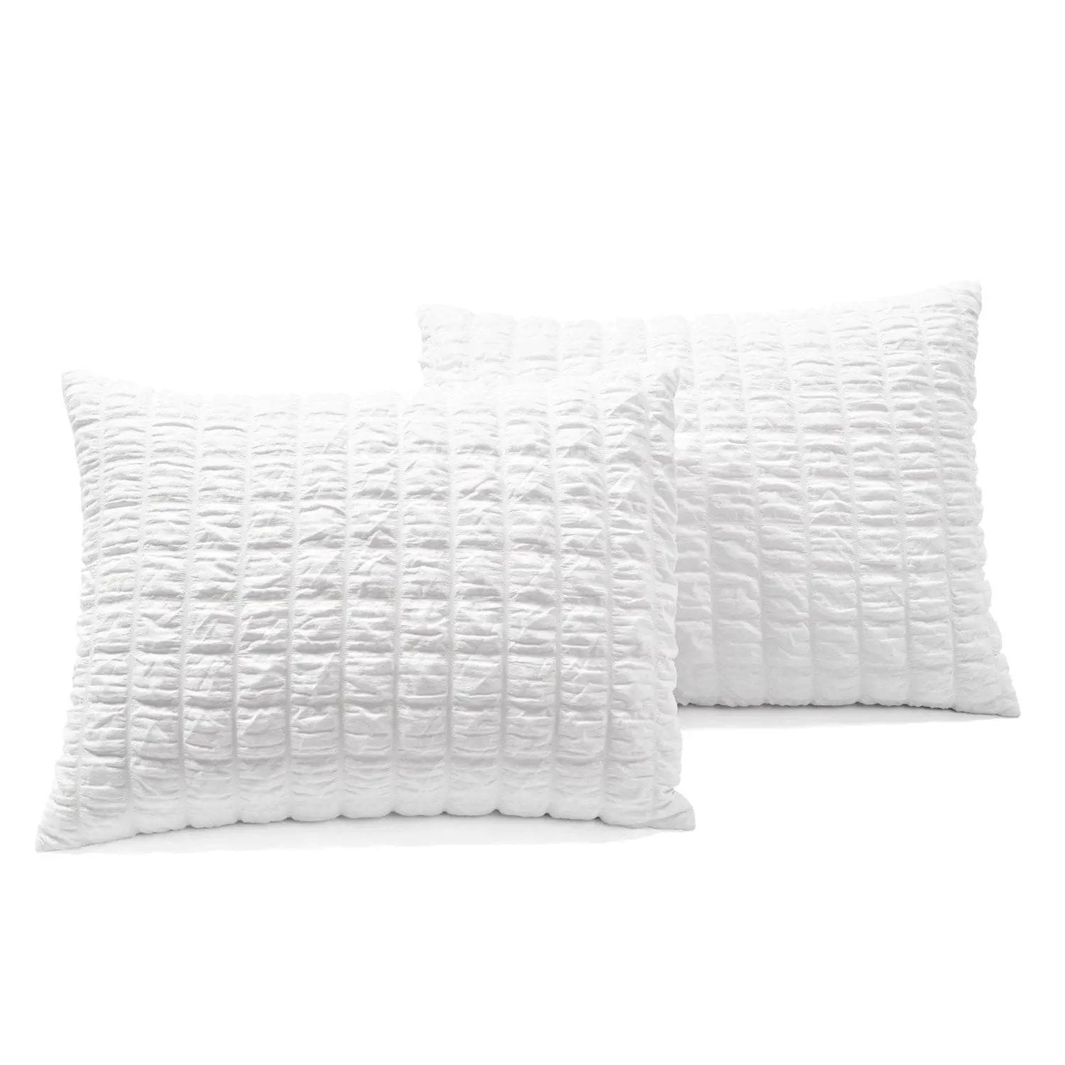 King Size Crinkled Textured 3 Piece Comforter Set White by HomePacific