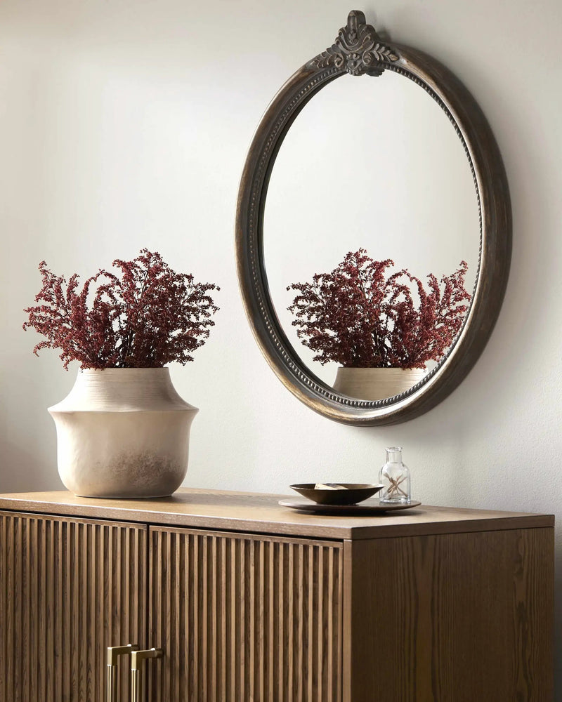 Kandersteg Dark Red Accent Mirror by Boutique Rugs