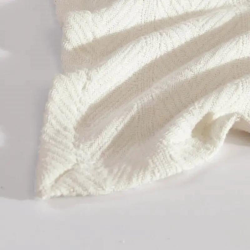 King size Cream Bone Lightweight 100-Percent Cotton Blanket - Machine Washable by HomePacific