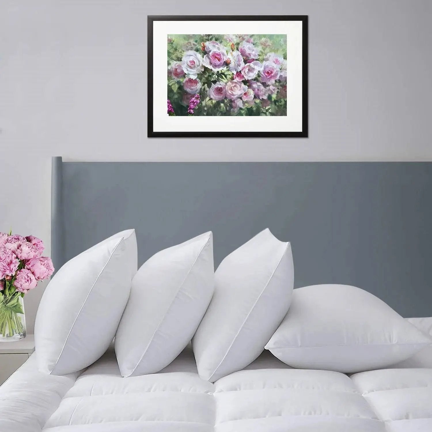 Set of 4 - King size Down Alternative Pillows - Machine Washable by HomePacific