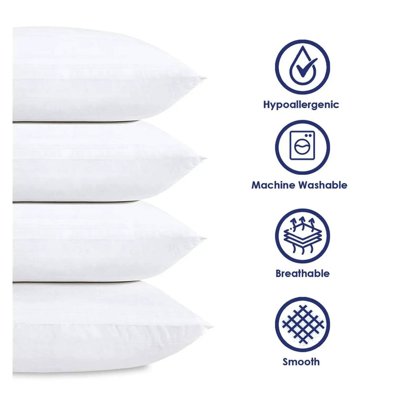 Set of 4 - King size Down Alternative Pillows - Machine Washable by HomePacific