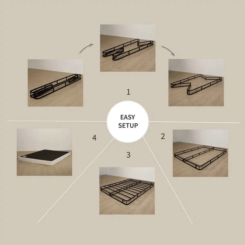 King size 8-inch Metal Frame Box-Spring Mattress Foundation with Cover by HomePacific