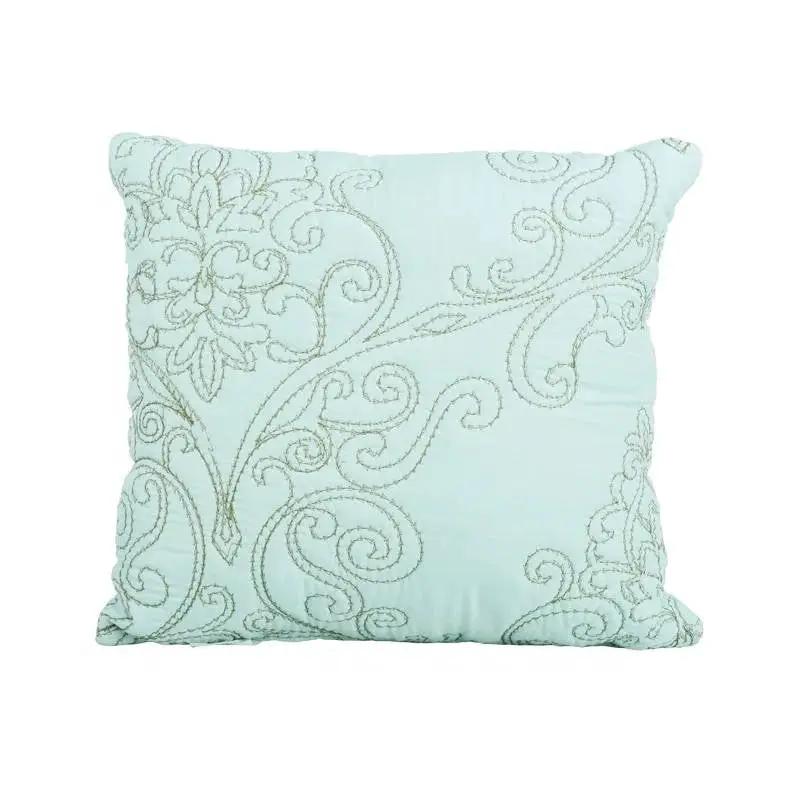 King size Light Blue Damask Embroidered 4 Piece Oversized Bedspread Set by HomePacific