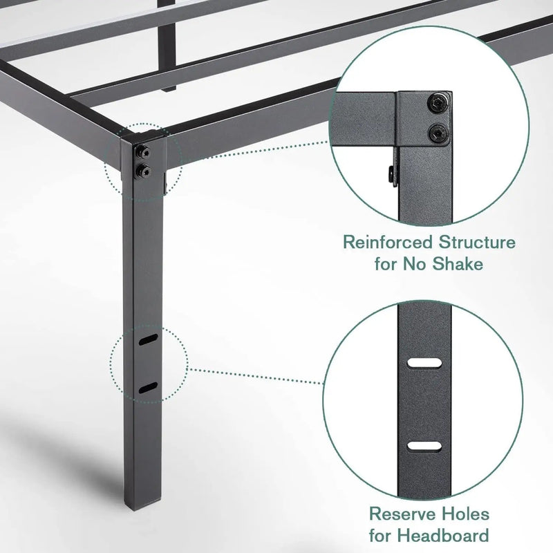 King 18-inch Metal Platform Bed Frame with Under-Bed Storage Space by HomePacific