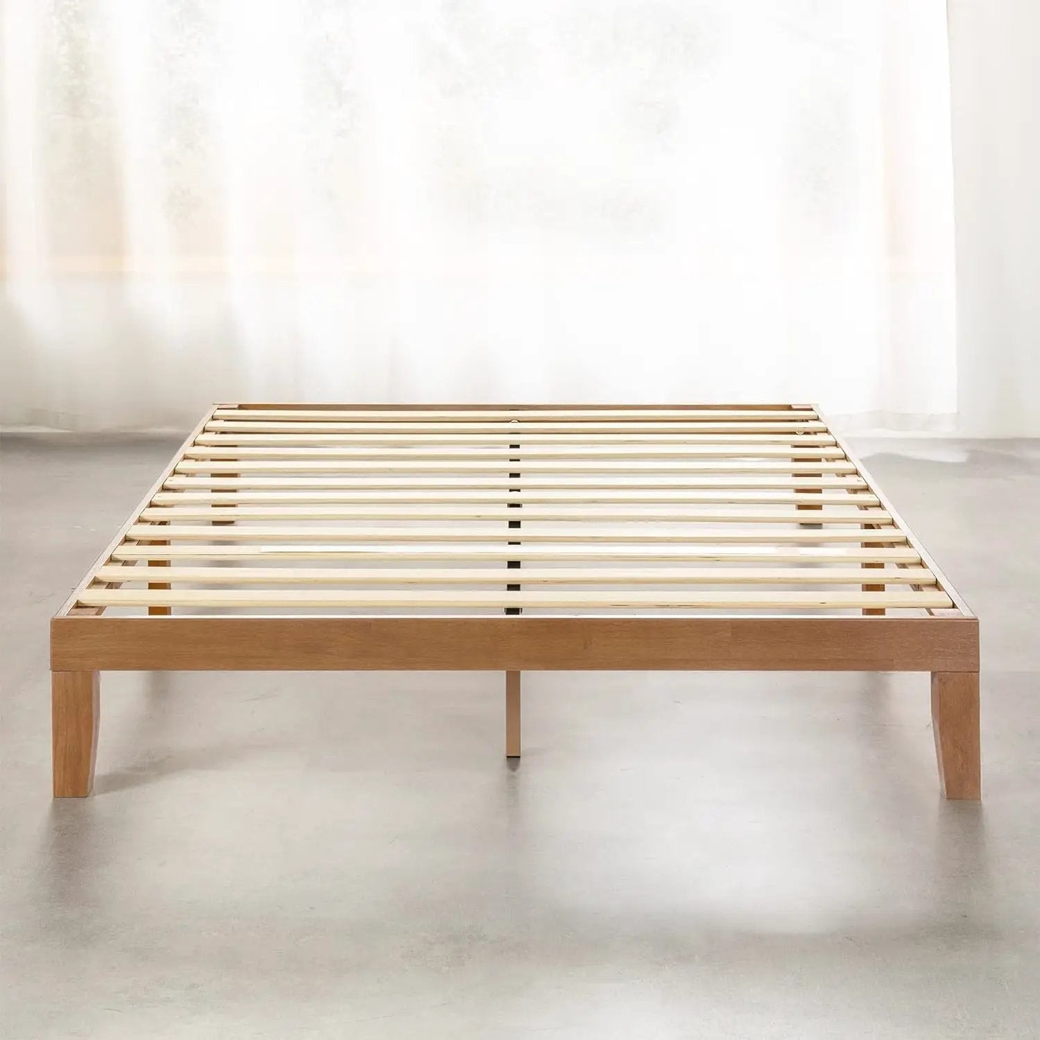 King size Solid Wood Platform Bed Frame in Natural Wooden Finish by HomePacific