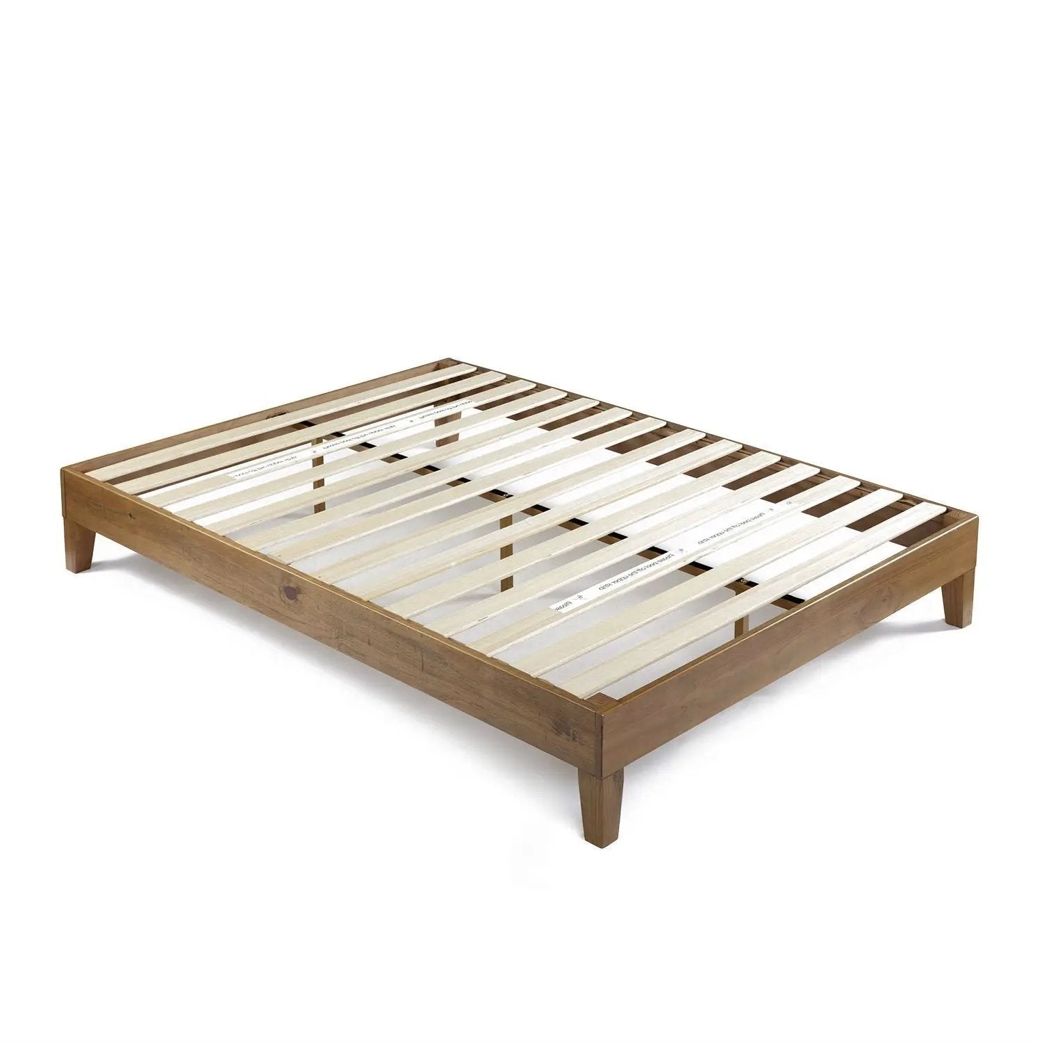 King size Modern Platform Bed Frame in Rustic Pine Finish by HomePacific