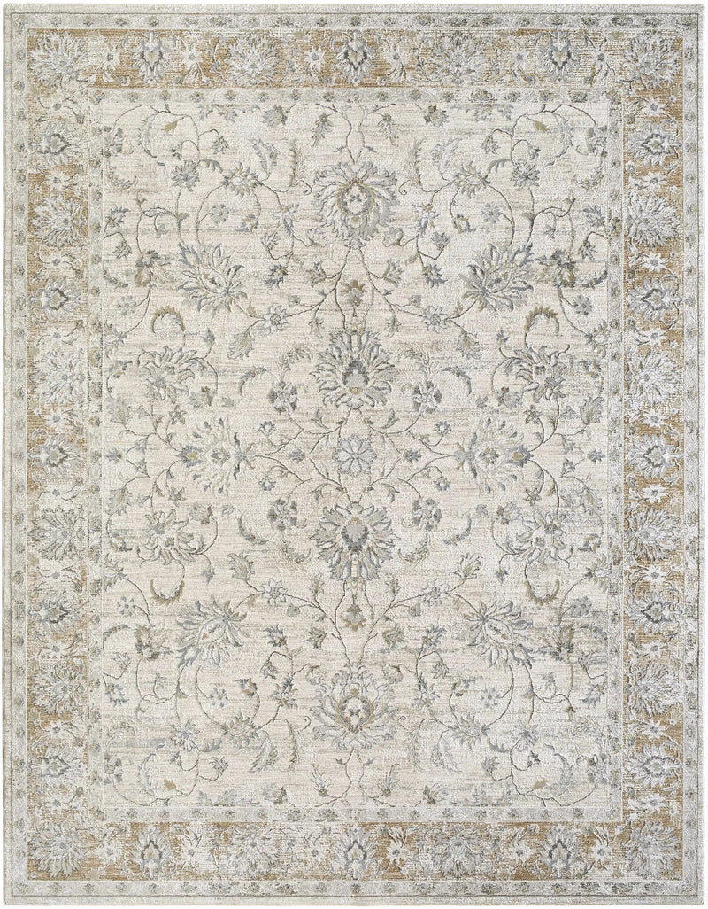 Kerem Cream Thick Luxe Damask Rug by Boutique Rugs