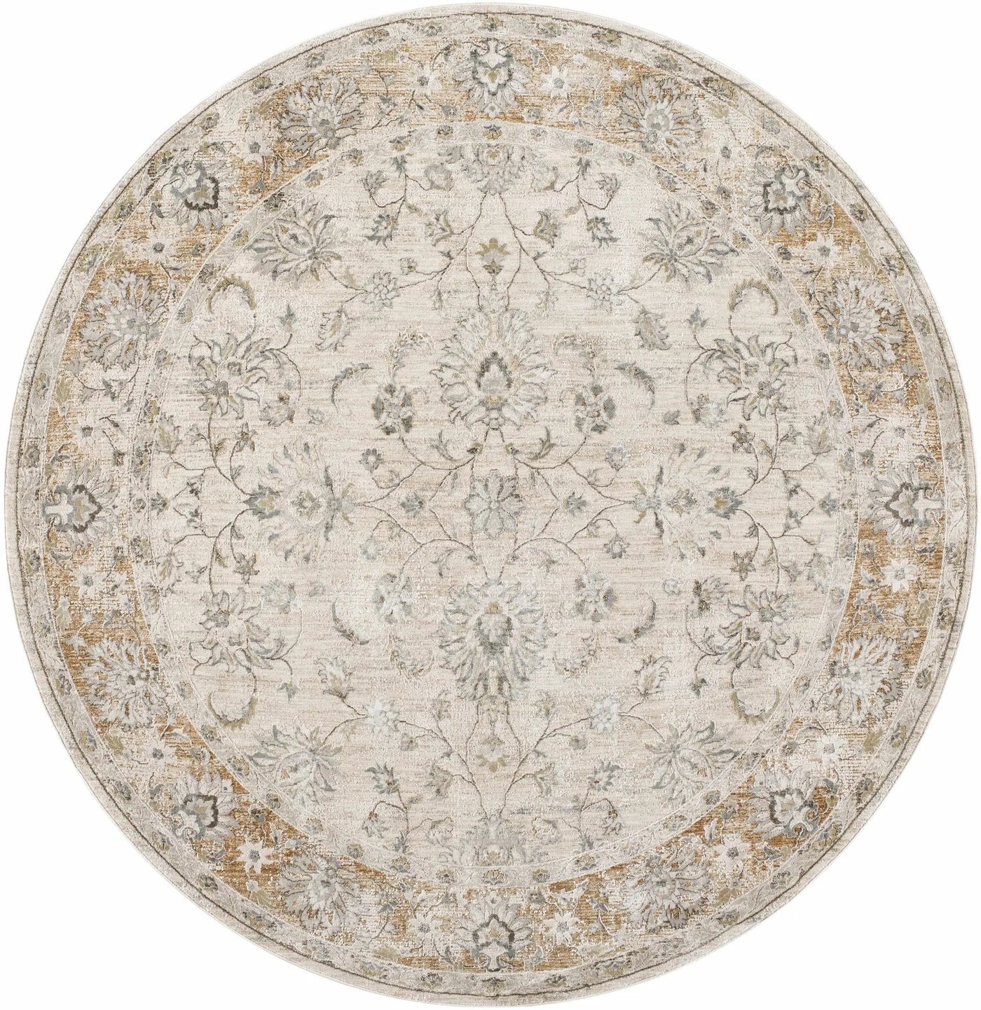 Kerem Cream Thick Luxe Damask Rug by Boutique Rugs