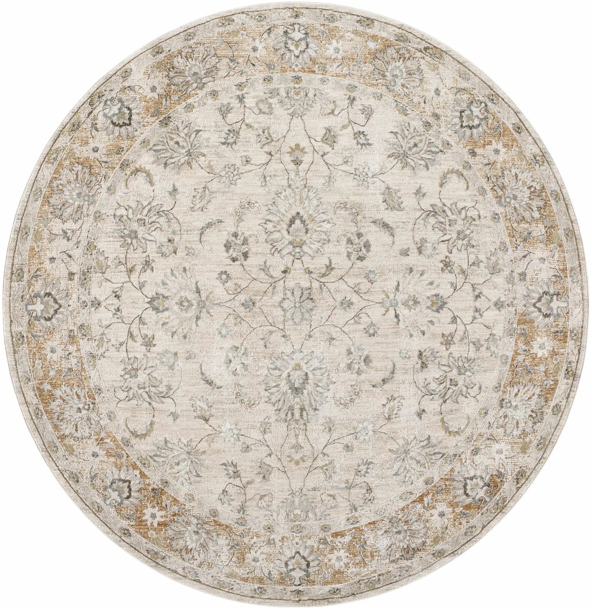 Kerem Cream Thick Luxe Damask Rug by Boutique Rugs