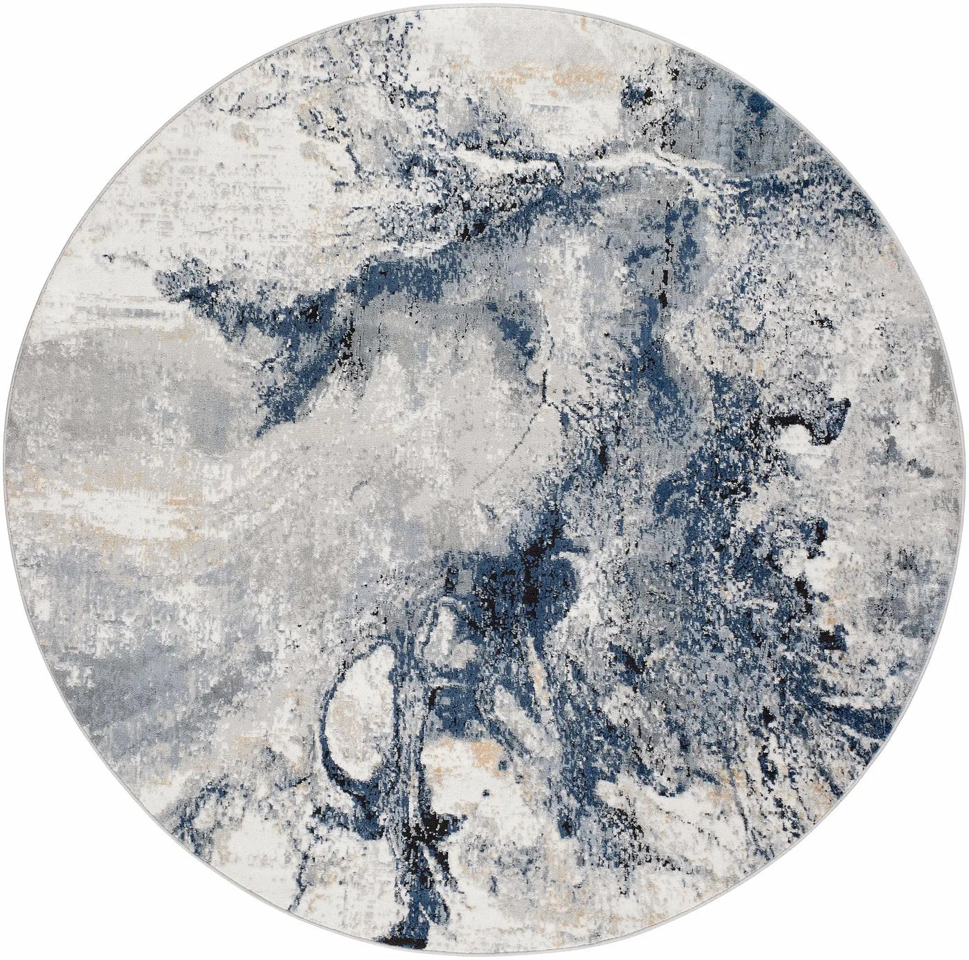 Kirkland Dark Blue Marble Rug by Boutique Rugs