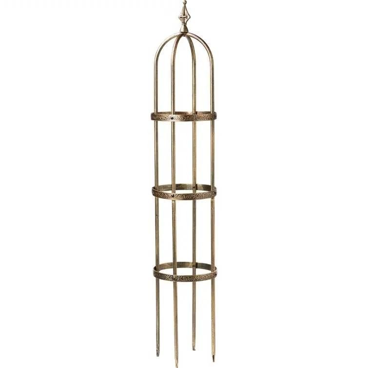 60-inch Copper Finish Steel Outdoor Garden Trellis Obelisk by HomePacific