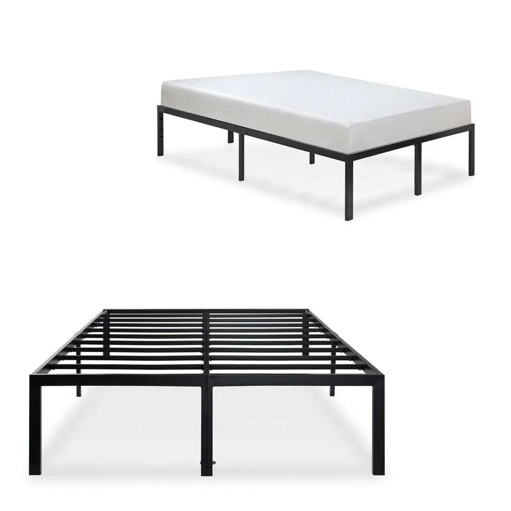 King size Modern Heavy Duty Black Metal Platform Bed Frame by HomePacific