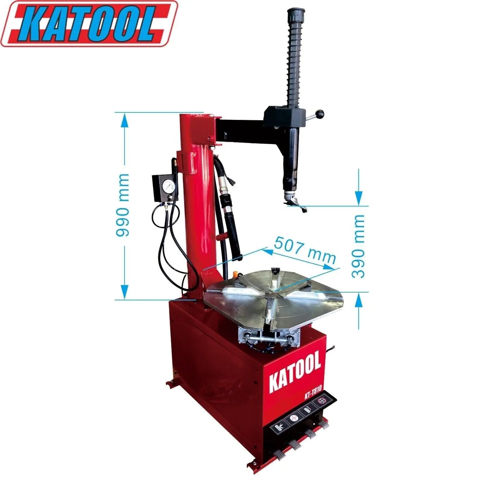 Katool KT-T810 Tire Changer w/ Bead Blaster, Max 24" Rim Clamping by Chery Industrial