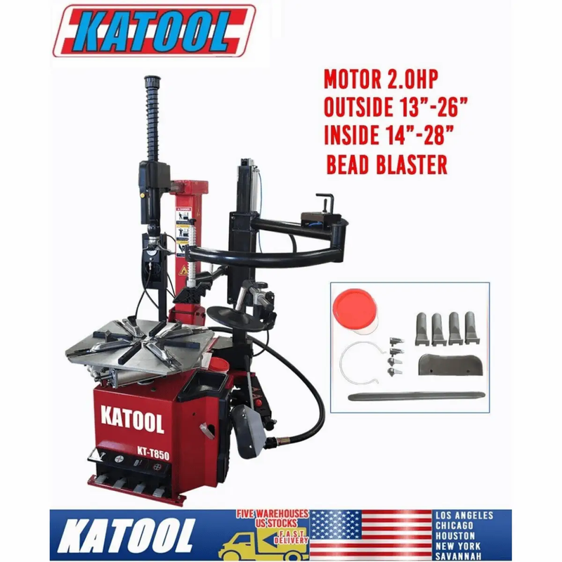 Katool KT-T850 Tilt Back Tire Changer w/ Bead Blaster, Max 28" Rim Clamping by Chery Industrial