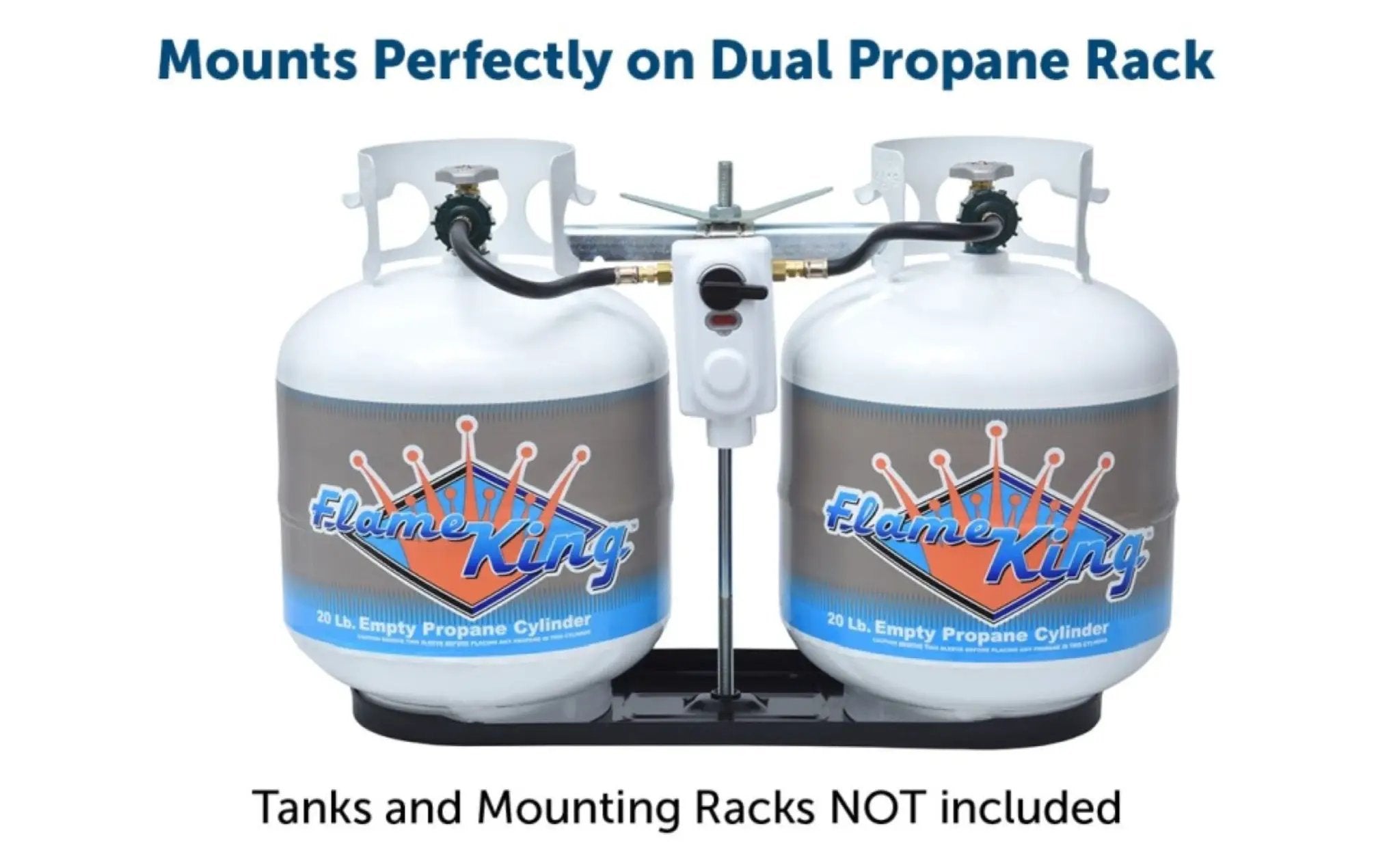 Flame King 2 Stage Auto Propane Gas Regulator with Pls Cover & Long Mount Bracket & 2-12" Pigtails by Flame King Products
