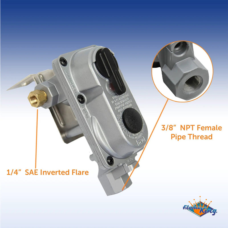 Flame King 2-Stage Auto Changeover LP Propane Gas Regulator with Two 18-inch Pigtails for RVs, Vans, Trailers by Flame King Products